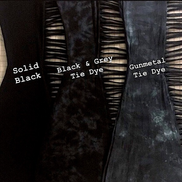 LONG LENGTH Fringe Bell Bottoms - High Waisted Tie Dye Bell Bottom Pants Rocker - Picture 5 of 8